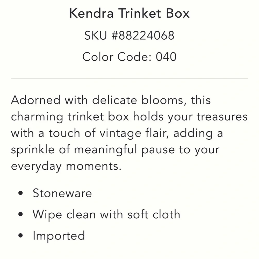 Anthropologie NWT Large Kendra Trinket Box Sculpted Flowers on Lid Blue / White